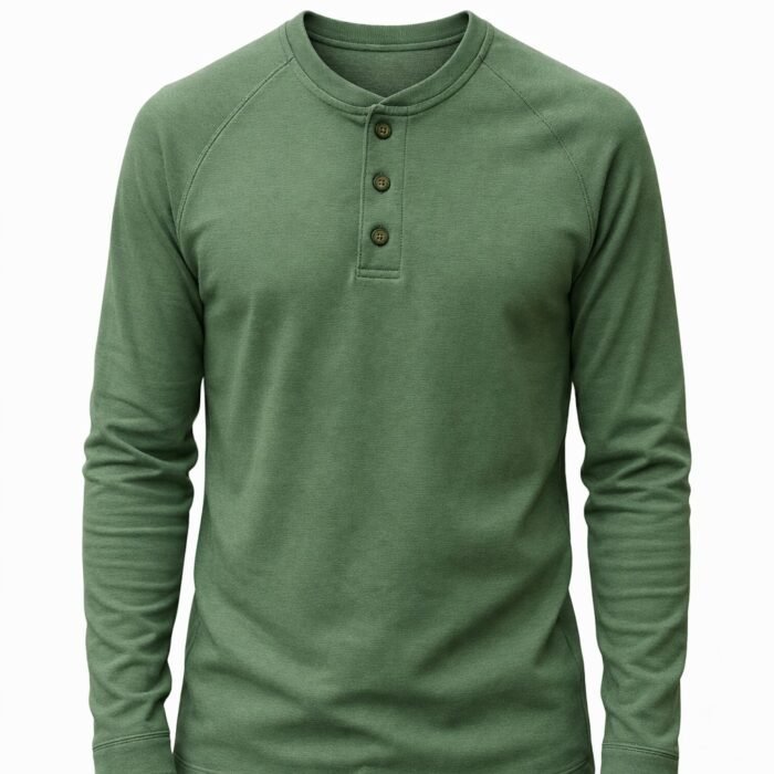 Premium Olive Green Henley