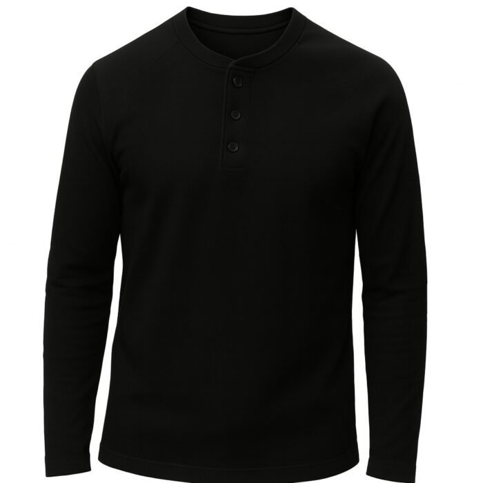 Premium Black Henley Shirt